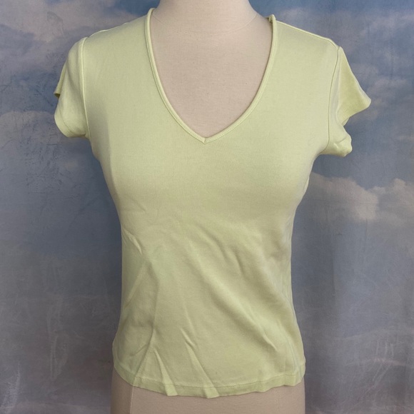 The Limited Yellow-Green V-Neck Tee Size Small - Picture 1 of 4